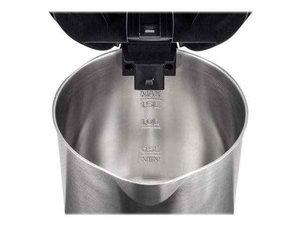 Unold 18015, 1,5 L, 2200 W, Musta, Ruostumaton teräs, Muovi, Veden tason ilmaisin, Johdoton