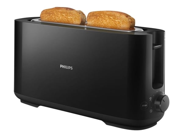 Philips HD2590/90 Grid Bread Daily Black, 1 spor ekstra lang knappoppvarmingsstativ (HD2590/90)