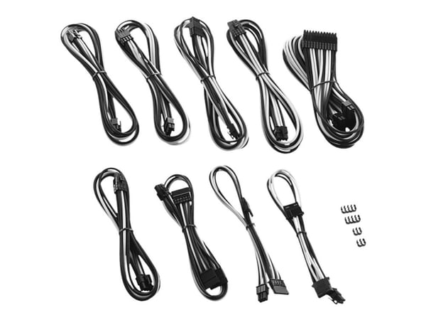 CableMod PRO ModMesh RT-Series Cable Kit - Strömkabelsats - svart, vit
