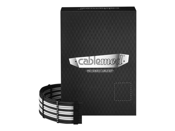 CableMod PRO ModMesh RT-Series Cable Kit - Strömkabelsats - svart, vit