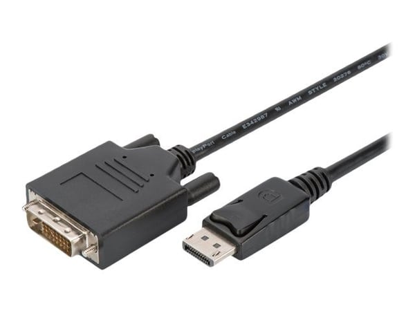 ASSMANN - Adapterkabel - DisplayPort (hann) til DVI-D (hann) - 2 m - 1080p-støtte - svart (en pakke 10)