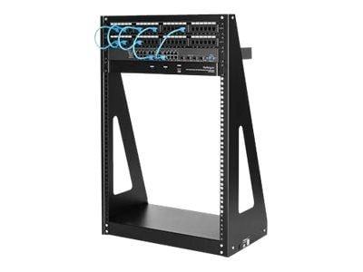 Startech 16U Open Frame Network Rack - 19" 2 Post Free Standing Desktop Rack for Computer, AV, Media, IT Equipment for Server Room (2POSTRACK16) - ...