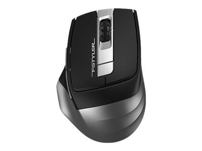 A4Tech FSTYLER Collection FB35 - Mus - høyrehendt - optisk - 6 knapper - trådløs - 2.4 GHz, Bluetooth 4.0 - USB trådløs mottaker - røykgrå