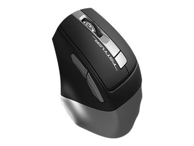 A4Tech FSTYLER Collection FB35 - Mus - högerhänt - optisk - 6 knappar - trådlös - 2.4 GHz, Bluetooth 4.0 - trådlös USB-mottagare - rökgrå