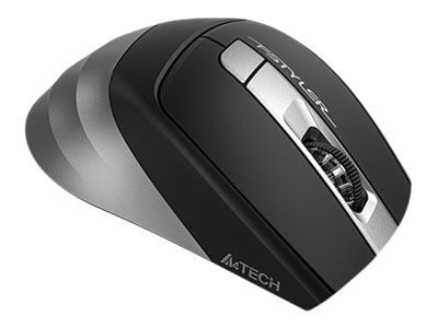 A4Tech FSTYLER Collection FB35 - Mus - høyrehendt - optisk - 6 knapper - trådløs - 2.4 GHz, Bluetooth 4.0 - USB trådløs mottaker - røykgrå