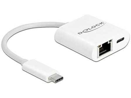 Delock - Nettverksadapter - USB-C 3.2 Gen 1 - Gigabit Ethernet x 1 - hvit