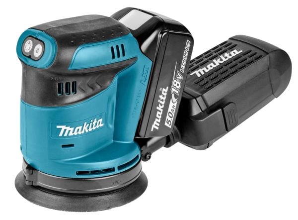 Makita DBO180RTJ - Eksentersliper - trådløs - 125 mm - 2 batterier - 18 V
