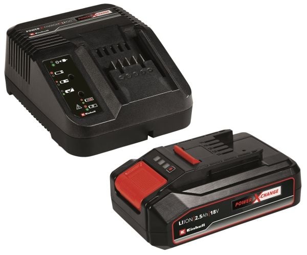 Einhell PXC-Starter-Kit, Akku- ja laturisetti, 2,5 ah, 18 V, Musta, Punainen, 0,83 h, 200 - 250 V
