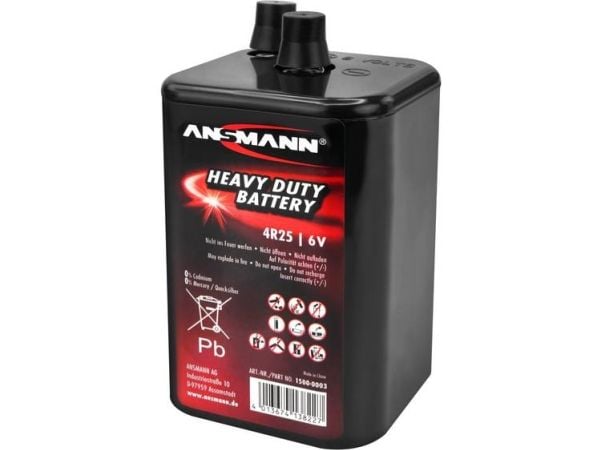 Ansmann 1500-0003, Engangsbatteri, 6V, Sink-Karbon, 6 V, 1 stykker, 9000 mAh