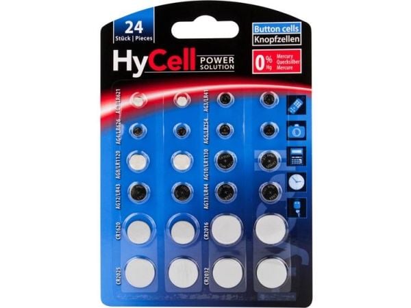 HyCell knappcellsats 24 st