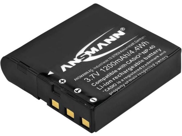 ANSMANN A-Cas NP 40 - Batteri - Li-Ion - 1200 mAh - för Casio YC-430; EXILIM ZOOM EX-Z30, Z300, Z400, Z450; High Speed EXILIM EX-FC100, FC150
