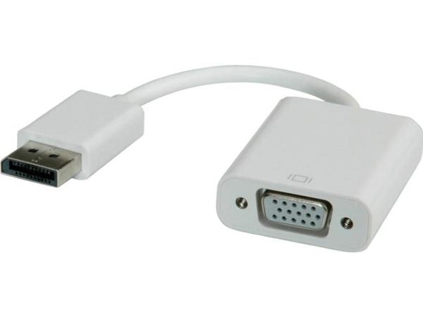 ROLINE DisplayPort-VGA Adapter, M/F, VGA (D-Sub), DisplayPort, Hankjønn, Hunkjønn, Hvit, 150 mm
