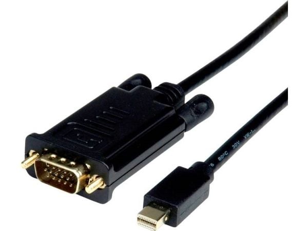 Value 11.99.5805, 1 m, Mini DisplayPort, VGA (D-Sub), Hankjønn, Hankjønn, Rett