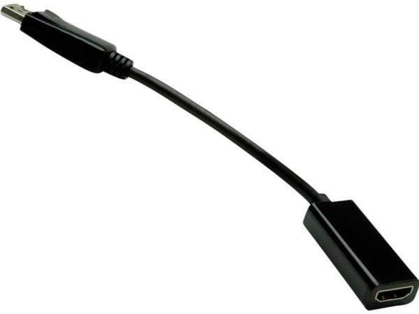 Arvo HDMI - DP 0,15 m, 0,15 m, HDMI Type A (Standard), DisplayPort, Hanstik, Hunstik, Sort