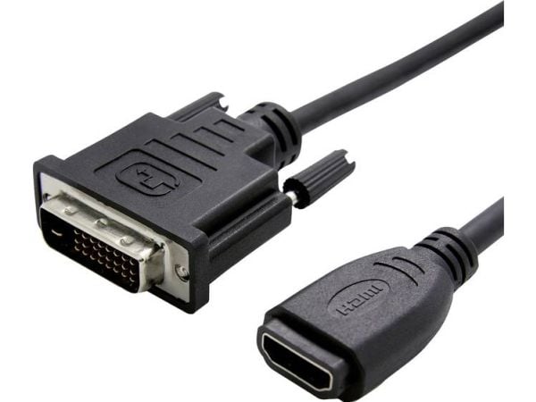 Value Cableadapter, DVI M - HDMI F, Svart