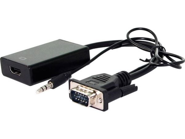 Value 12.99.3117, 0,15 m, HDMI-tyyppi A (vakio), VGA (D-Sub) + 3.5mm, Uros, Naaras, Musta