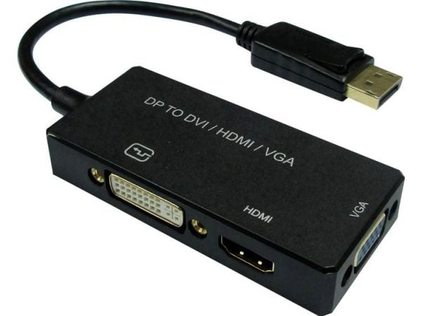Value 12993153, 0,1 m, DisplayPort, VGA (D-Sub)+ HDMI + DVI, Hankjønn, Hunkjønn, Rett
