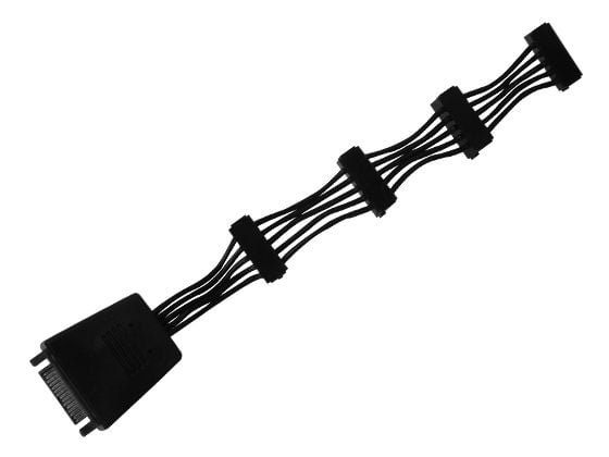 SilverStone CP06-E4 - Strøm-splitter - SATA strøm (hun) til SATA strøm (han) - 18.9 cm - 90° stikforbindelse - sortti