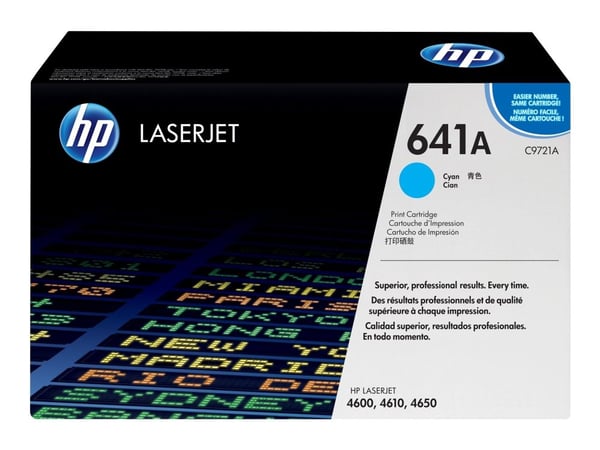 HP 641A, alkuperäinen syaani LaserJet-värikasetti, 8000 sivua, Syaani, 1 kpl