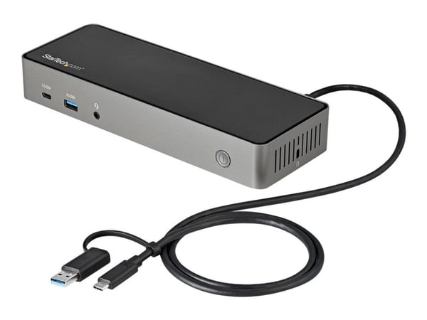 Startech USB-C & USB-A Dock, Hybrid Universal Triple Monitor Laptop Docking Station w/ DisplayPort & HDMI 4K 60Hz, 85W Power Delivery, 6x USB Hub, ...