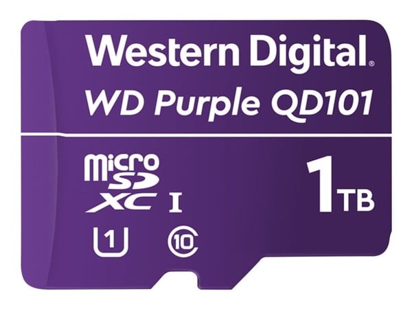 WD Purple WDD100T1P0C - Flash-minnekort - 1 TB - UHS-I U1 / Class10 - microSDXC - lilla