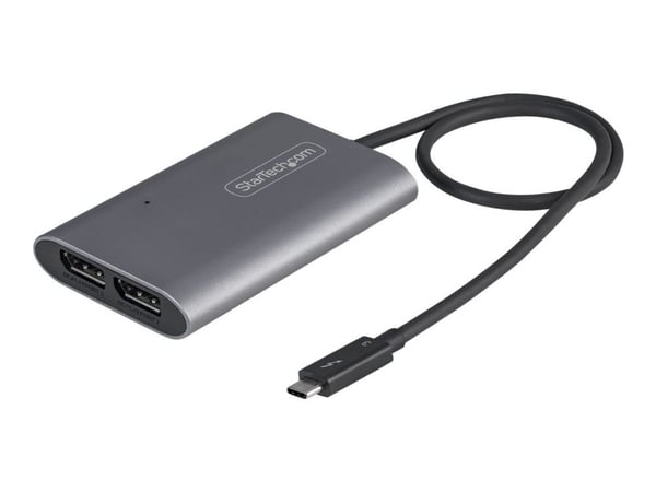 StarTech Thunderbolt 3 to Dual DisplayPort Adapter DP 1.4, Dual 4K 60Hz or Single 8K/5K Thunderbolt 3 to DP Adapter, TB3 to 2x DisplayPort Monitor ...