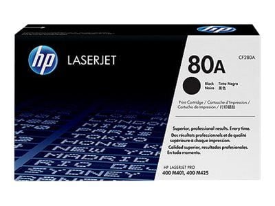 HP 80A - Svart - original - LaserJet - tonerpatron (CF280A) - for LaserJet Pro 400 M401, MFP M425