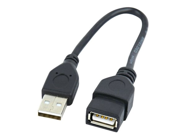 Cablexpert - USB-förlängningskabel - USB (hona) till USB (hane) - USB 2.0 - 15 cm - formpressad - svart