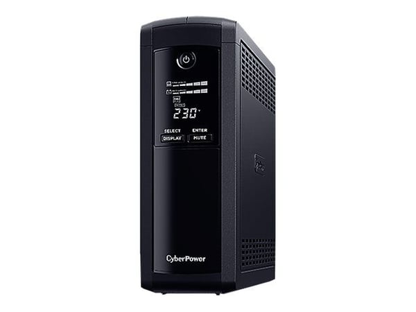 CyberPower Value Pro VP1600ELCD - UPS - AC 230 V - 960 watt - 1600 VA - enkeltfase - 9 Ah - RS-232, USB - utgangskontakter: 4 - svart