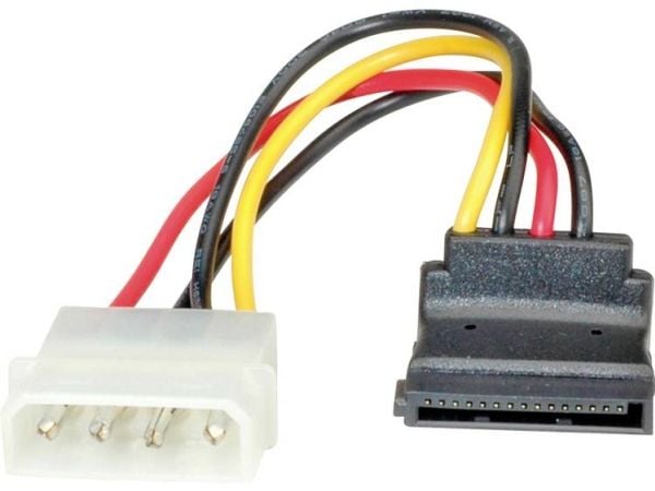 ROLINE 11.03.1061, Molex (4-pin), SATA 15-pin, 0,1 m, Hankjønn, Hankjønn, Sort, Rød, Hvit, Gult