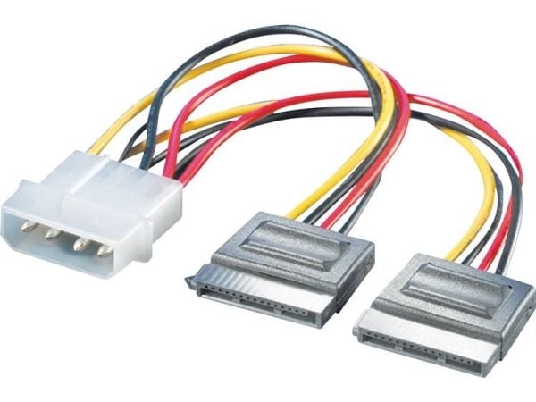 ROLINE 11.03.1050, Molex (4-pin), 0,12 m, Hankjønn, Hunkjønn, Sort, Rød, Hvit, Gult