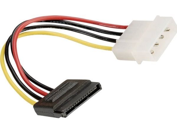 ROLINE 11.03.1055, 0,15 m, Molex (4-pin), SATA 15-pin, Hankjønn, Hunkjønn, Sort, Rød, Hvit, Gult