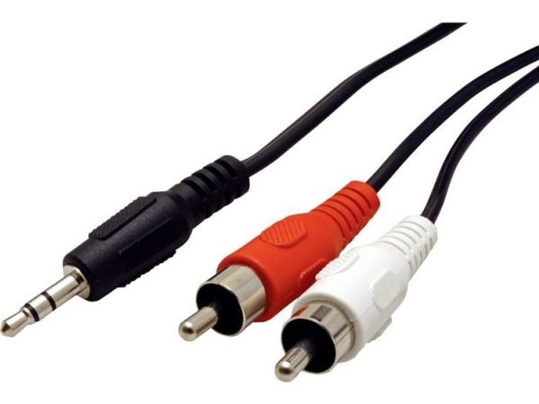 ROLINE 11.09.4341, 3.5mm, Hankjønn, 2 x RCA, Hankjønn, 1,5 m, Svart, Rød, Hvit