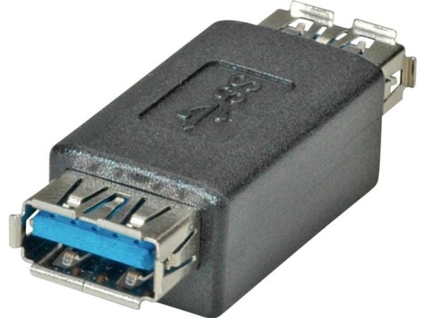 ROLINE USB 3.0 Adapter, Type A F to Type A F, Musta