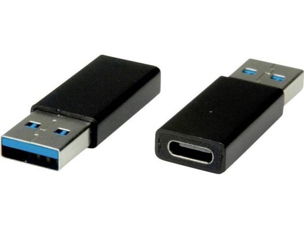 Value Adapter, USB 3.2 Gen 1, Type A - C, M/F, USB Type A, USB Type C, Musta