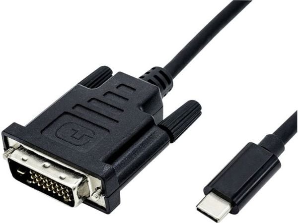ROLINE 11.04.5830, 1 m, USB Type-C, DVI, Hankjønn, Hankjønn, 3840 x 2160 piksler