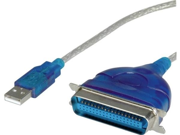 Value USB to IEEE1284 Converter Cable 1.8 m, Blå