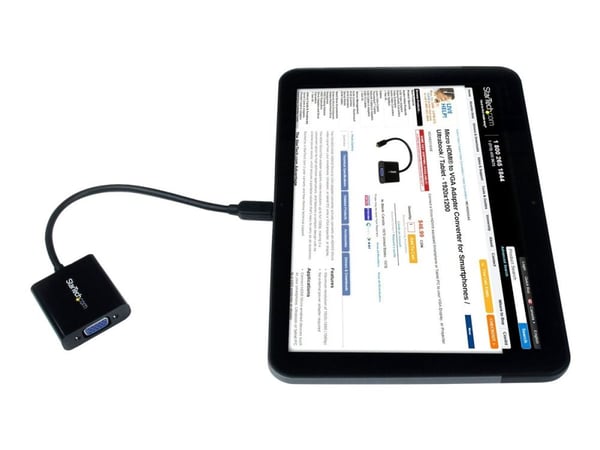 StarTech Micro HDMI® to VGA Adapter Converter for Smartphones / Ultrabook / Tablet - 1920x1080 - Micro HDMI Male to VGA Female (MCHD2VGAE2) - Video...
