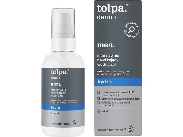 Tolpa Dermo men Hydro lett ansiktskrem, intensivt fuktighetsgivende 75 ml