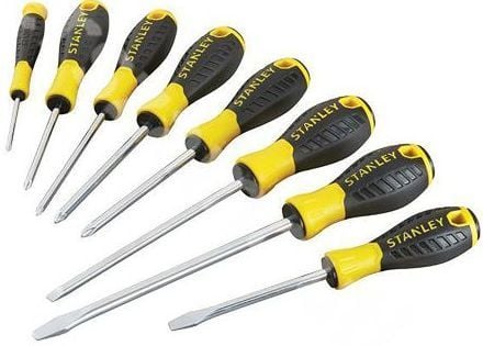 Stanley Essential litteät ja Phillips ruuvimeisselit 8kpl (STHT0-60210)