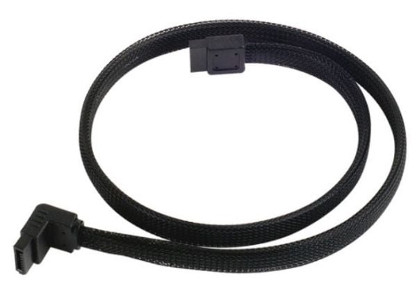 SilverStone CP08 - SATA-kabel - Serial ATA 150/300/600 - SATA (hunn) til SATA (hunn) - 50 cm - 90° kontakt - svart