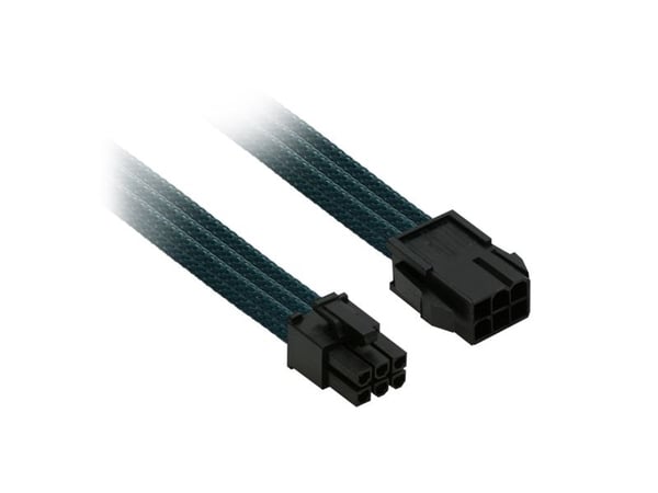 Nanoxia Single Sleeve - Strømforlengelseskabel - 6-pins PCIe-strøm (hann) til 6-pins PCIe-strøm (hunn) - 30 cm - låst - grønn