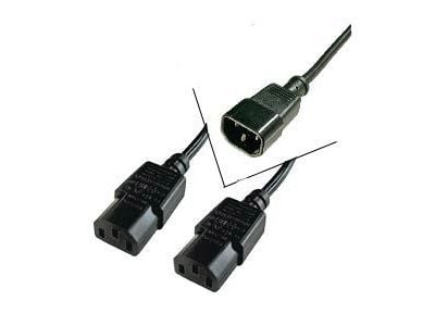 ASSMANN - Strøm-splitter - IEC 60320 C14 til IEC 60320 C13 - AC 250 V - 1.7 m - formet - sortti