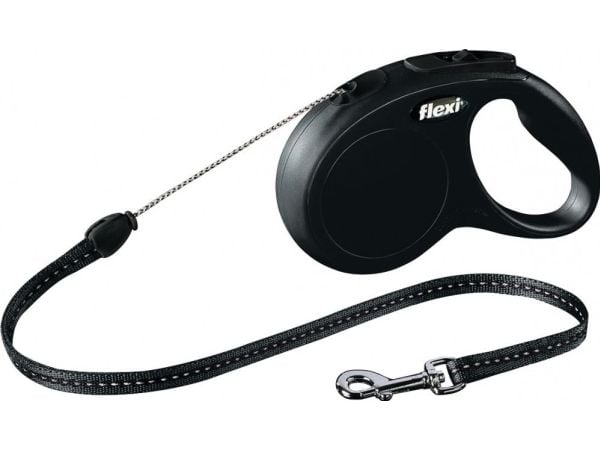 Flexi New CLASSIC 5 m Sort Hund Fleksibel hundesnor
