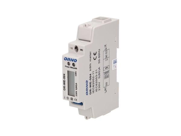 ORNO OR-WE-504, Elektroninen, Tehontuotto, Valkoinen, kWh, LCD, Modbus ORNO OR-WE-504, Elektroninen, Tehontuotto, Valkoinen, kWh, LCD, Modbus