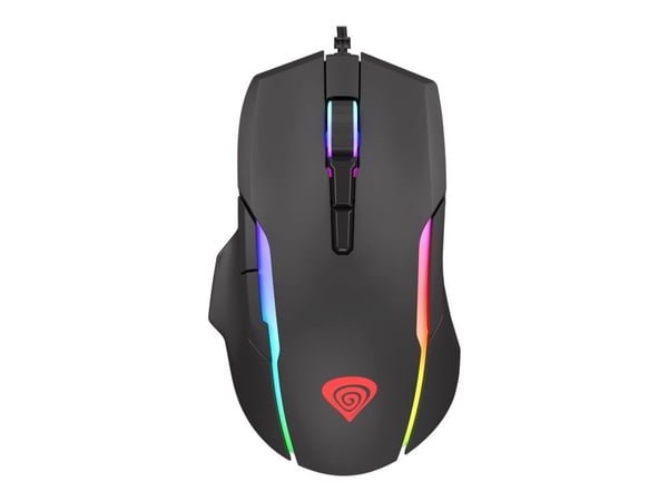 Genesis Xenon 220 - Mus - ergonomisk - optisk - 7 knapper - kablet - USB - svart