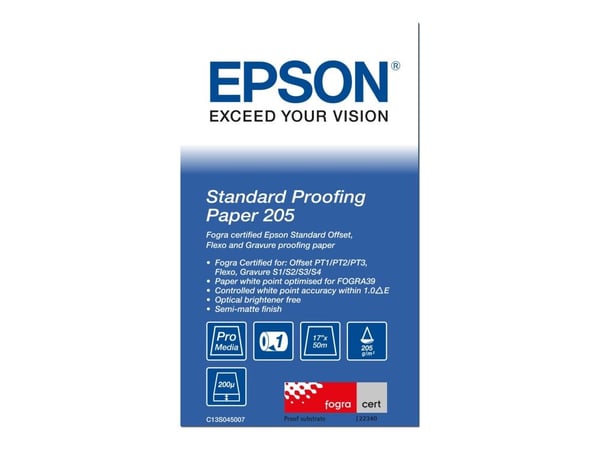 Epson Proofing Paper Standard - Rull (43,2 cm x 50 m) 1 rull(er) rettepapir - for Stylus Pro 4900 Spectro_M1; SureColor P5000, SC-P10000, P20000, P...