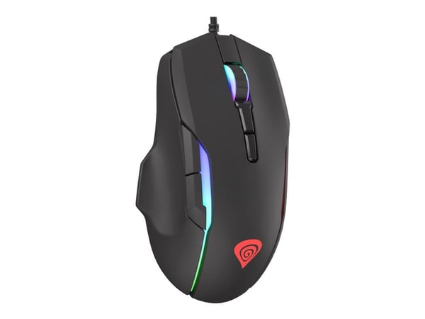 Genesis Xenon 220 - Mus - ergonomisk - optisk - 7 knapper - kablet - USB - svart