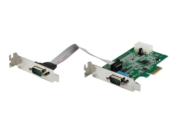 Startech 2-port PCI Express RS232 Serial Adapter Card, PCIe RS232 Serial Host Controller Card, PCIe to Serial DB9 COM Ports, 16950 UART, Low Profil...