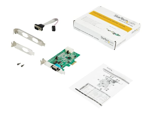 Startech 2-port PCI Express RS232 Serial Adapter Card, PCIe RS232 Serial Host Controller Card, PCIe to Serial DB9 COM Ports, 16950 UART, Low Profil...